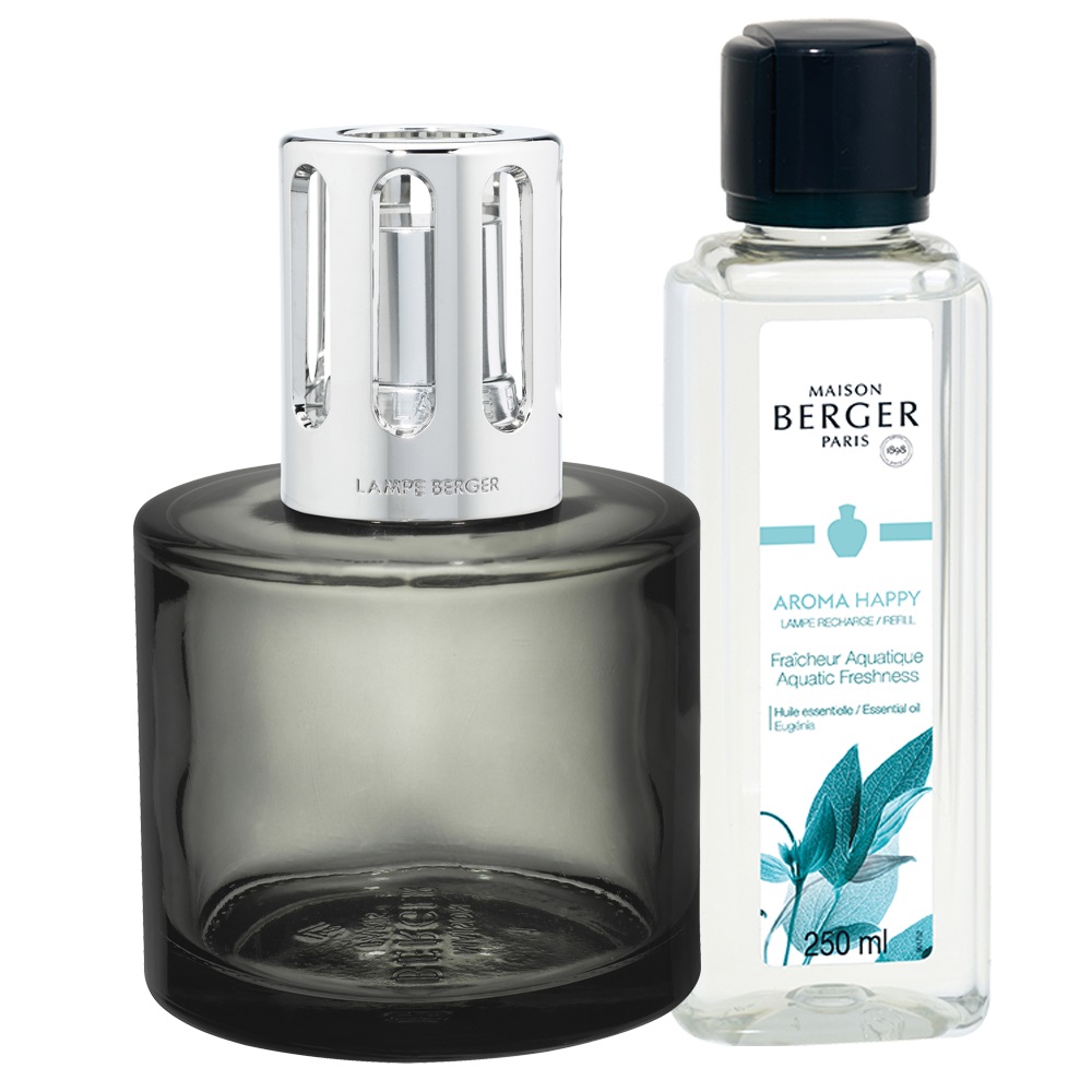 Coffret cadeau lampe à catalyse diffuseur de parfum aroma happy fraîcheur aquatique - maison berger paris
