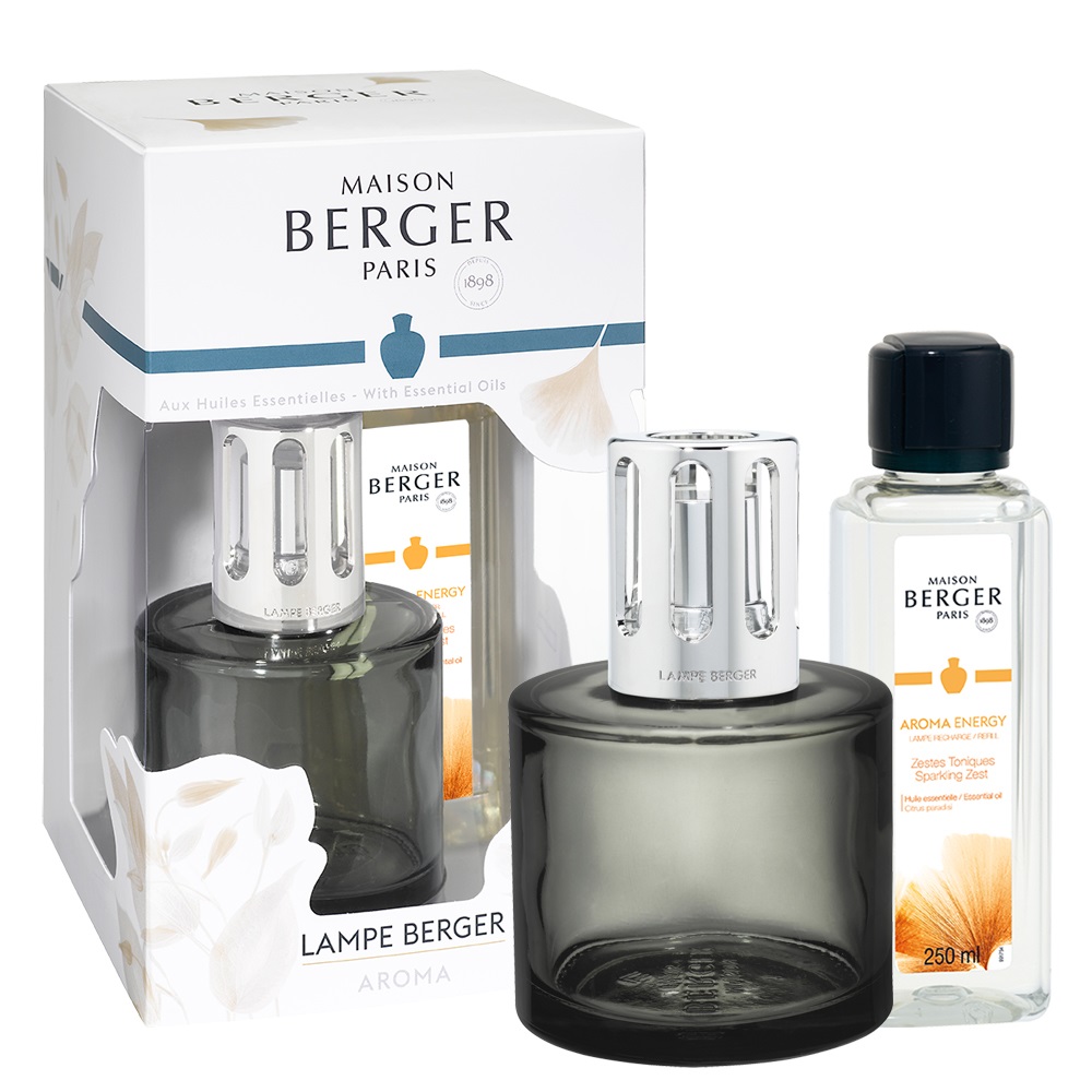 Coffret cadeau lampe à catalyse diffuseur de parfum aroma energy zestes toniques - maison berger paris