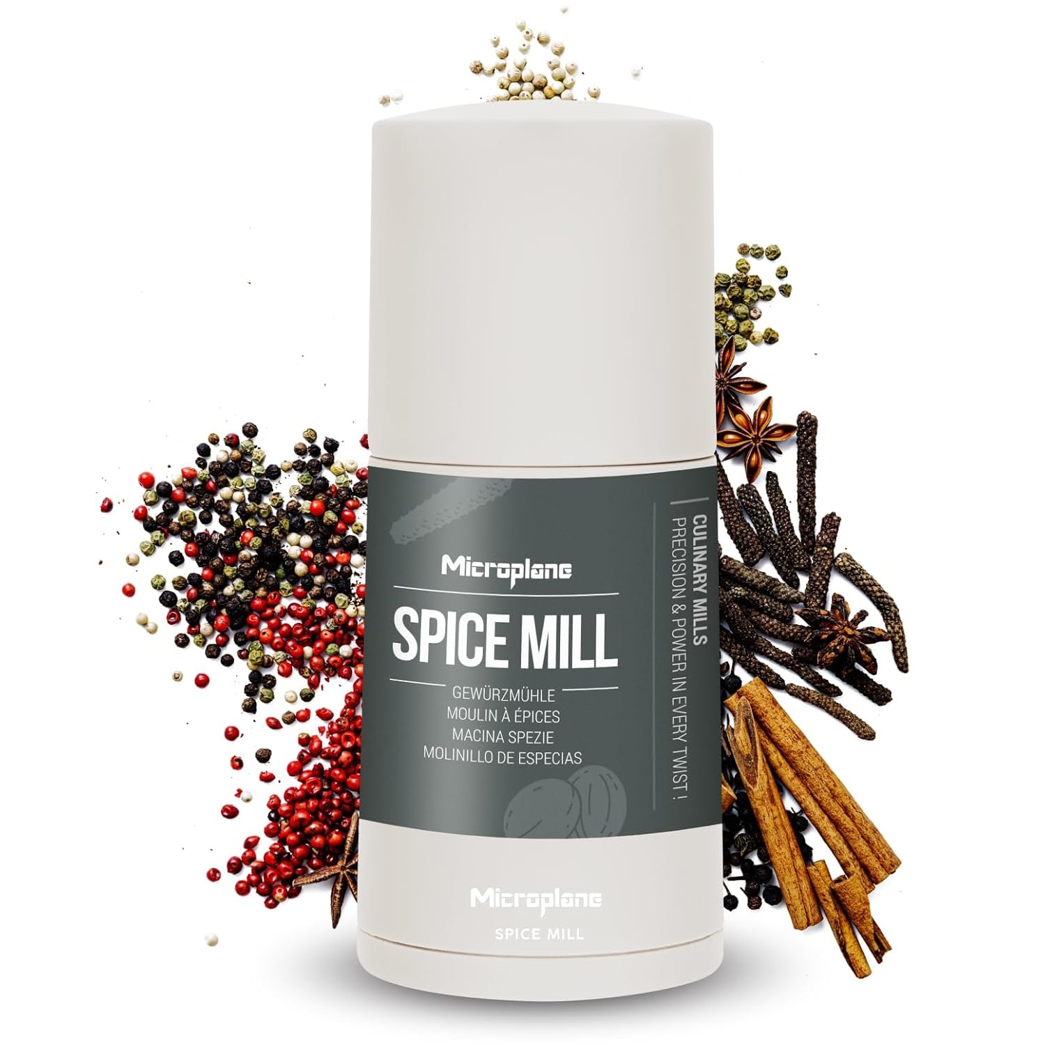 Moulin à épices cashmere beige - microplane