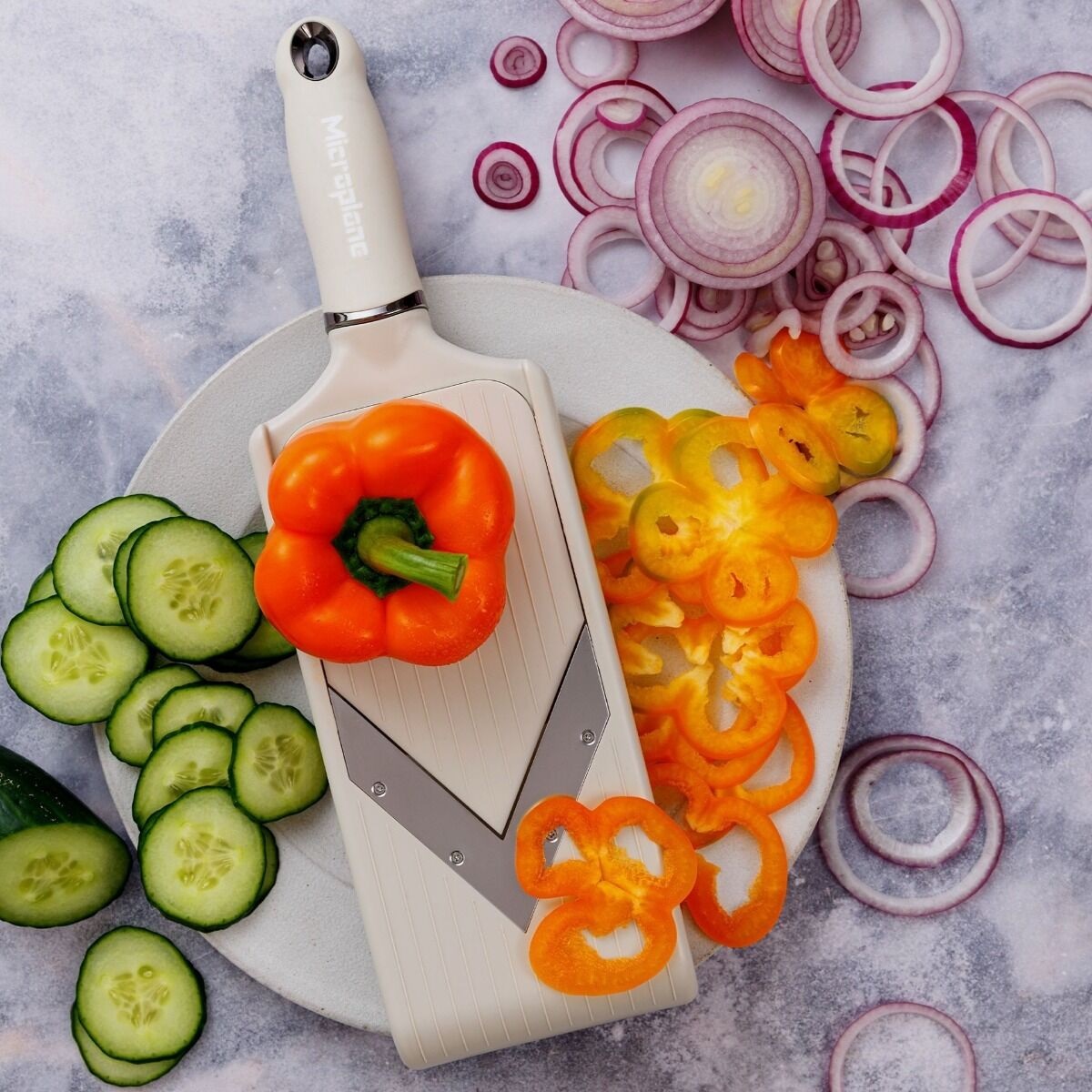 Mandoline réglable lame en v , beige - microplane