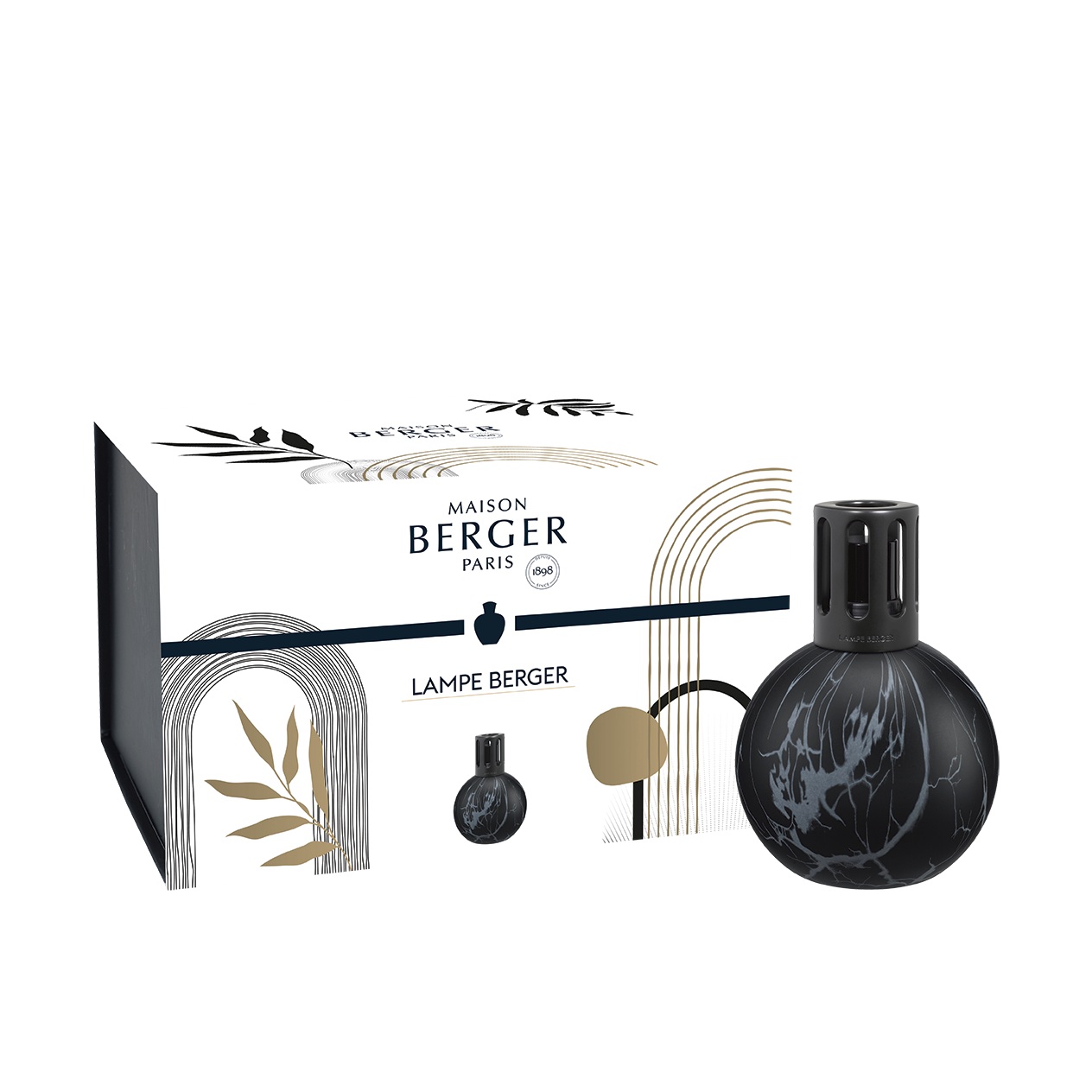 Marbrure noire , lampe diffuseur de parfum par catalyse - maison berger paris