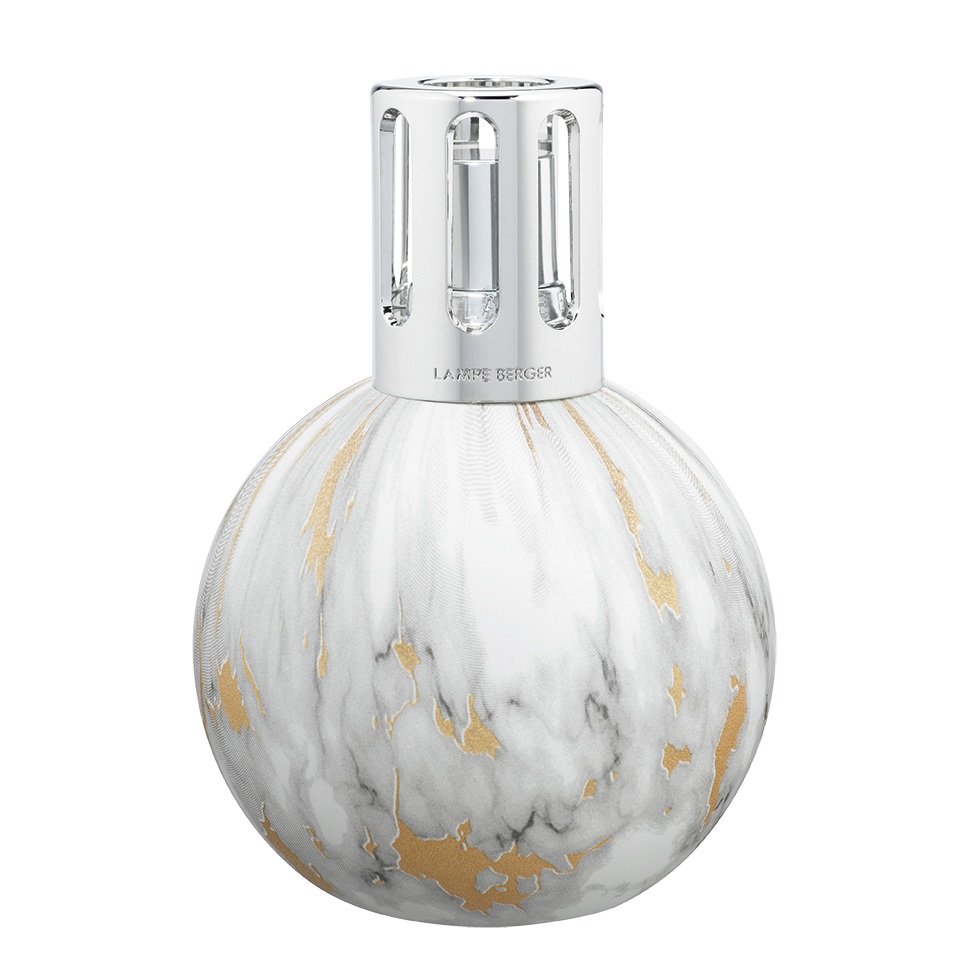 Marbrure blanche , lampe diffuseur de parfum par catalyse - maison berger paris