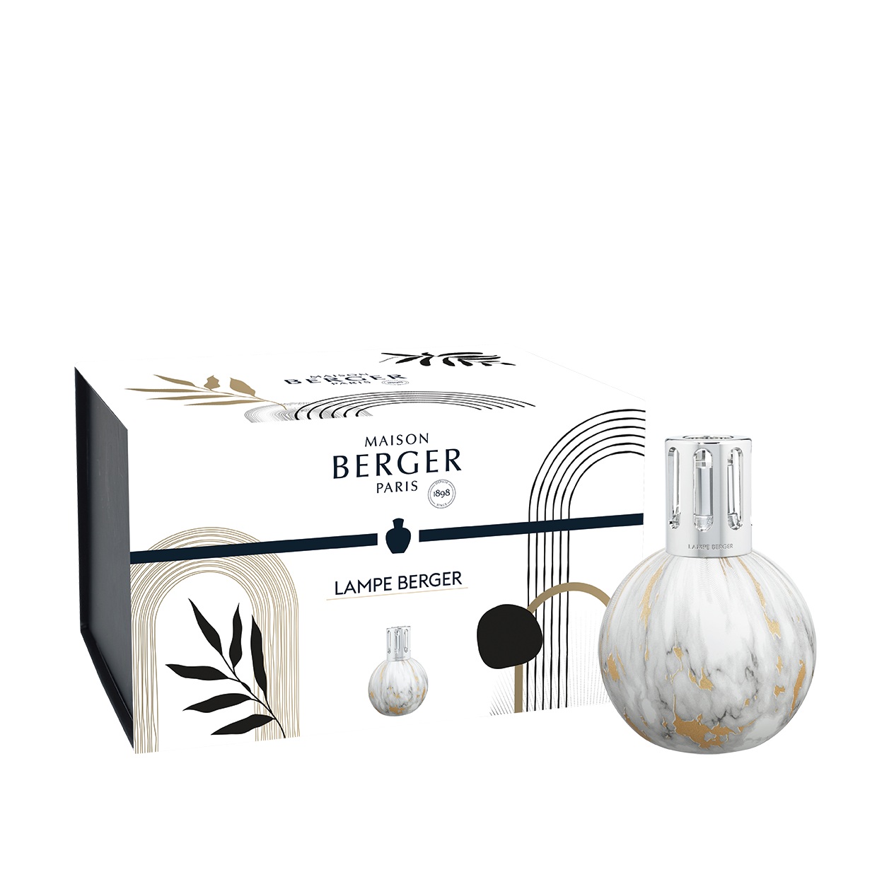 Marbrure blanche , lampe diffuseur de parfum par catalyse - maison berger paris