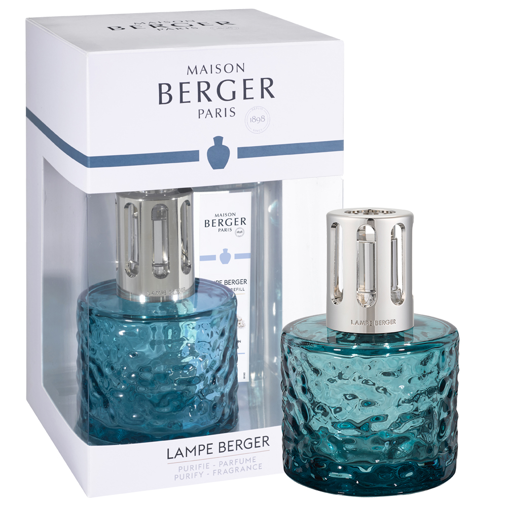 Mirage bleue, coffret lampe berger diffuseur de parfum à catalyse + bleu séduction - maison berger paris