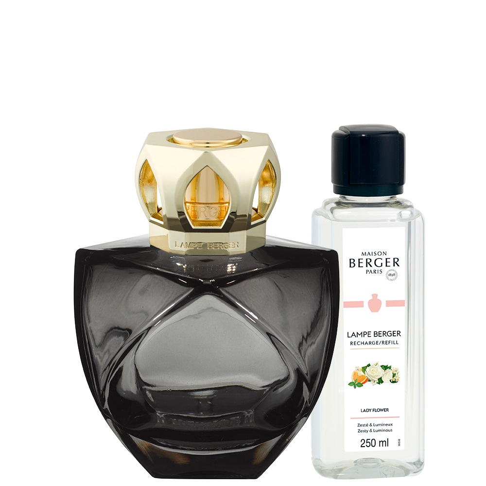 Eternity noire, coffret lampe berger diffuseur de parfum à catalyse + lady flower - maison berger paris
