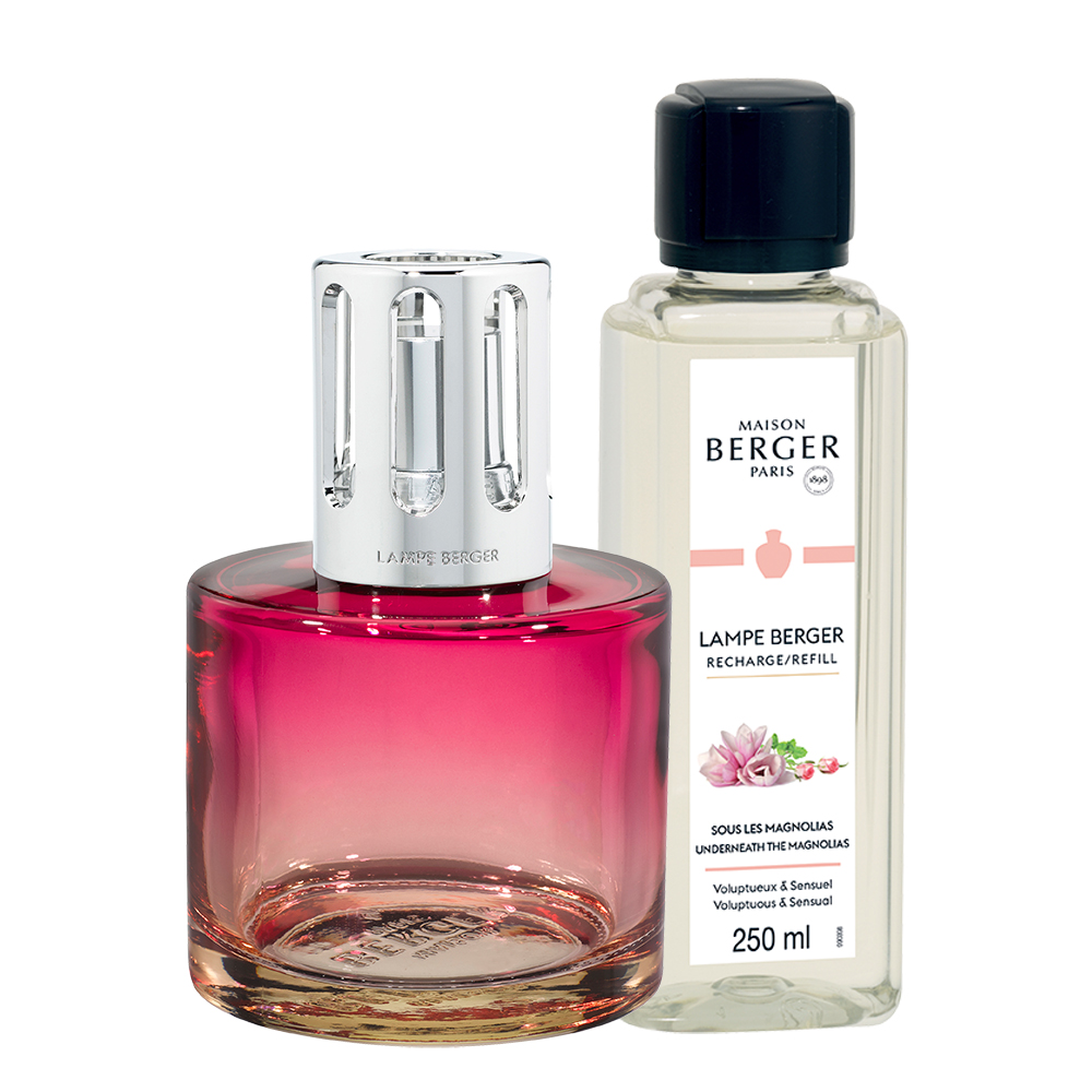 Pure rose, coffret lampe berger diffuseur de parfum à catalyse + sous les magnolias 250ml - maison berger paris