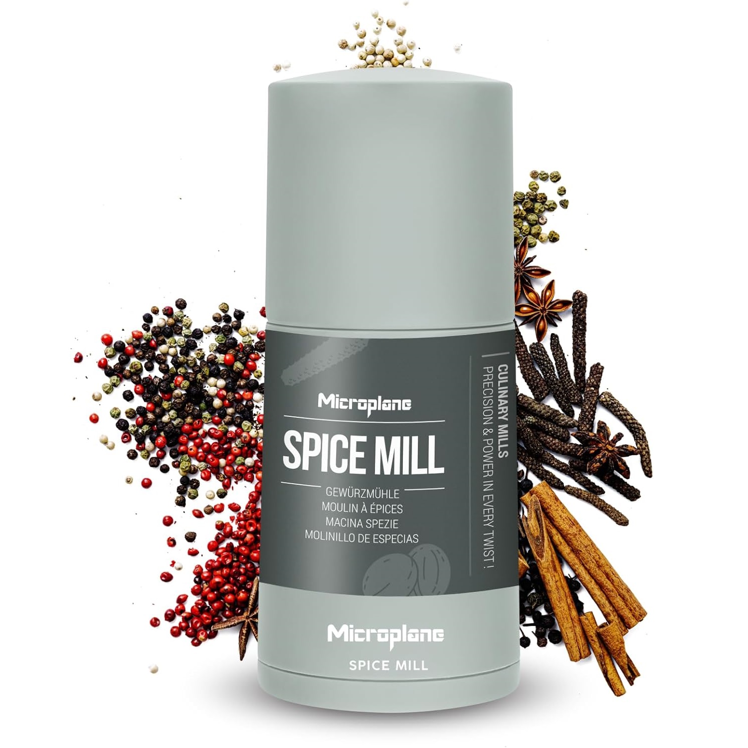 Moulin à épices sage green - microplane