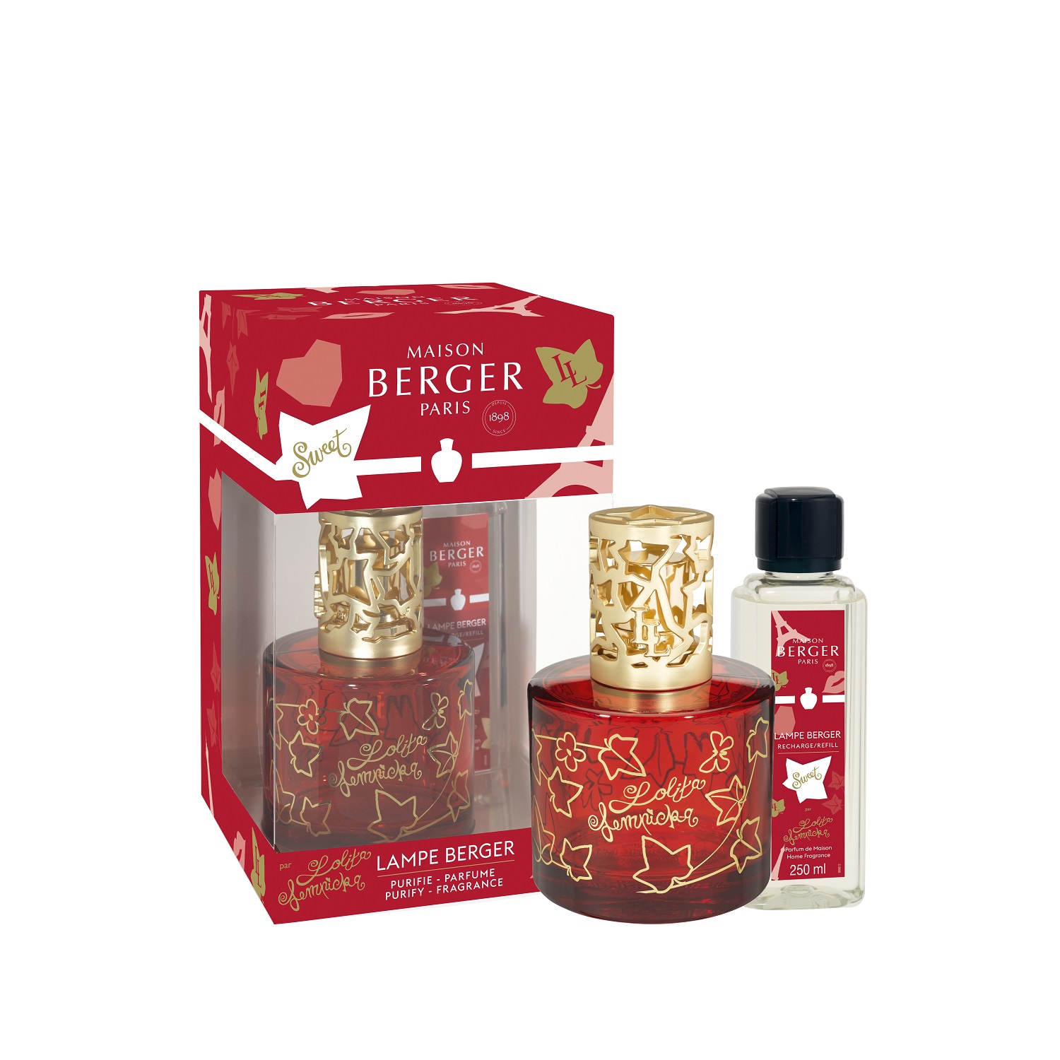 Coffret lampe diffuseur de parfum à catalyse pure lolita lempicka sweet + 180 ml - maison berger paris