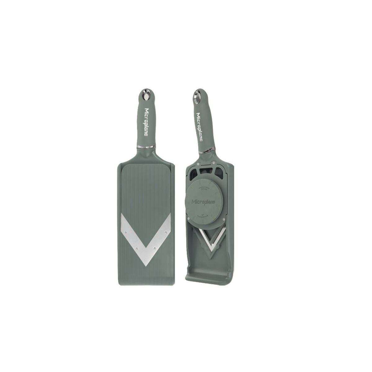 Mandoline réglable lame en v , eucalyptus green - microplane