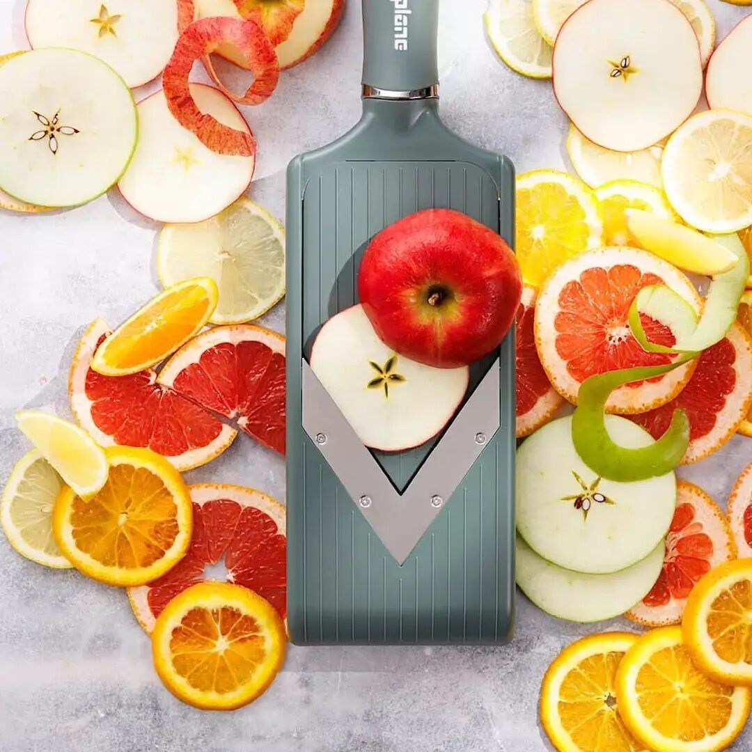 Mandoline réglable lame en v , eucalyptus green - microplane