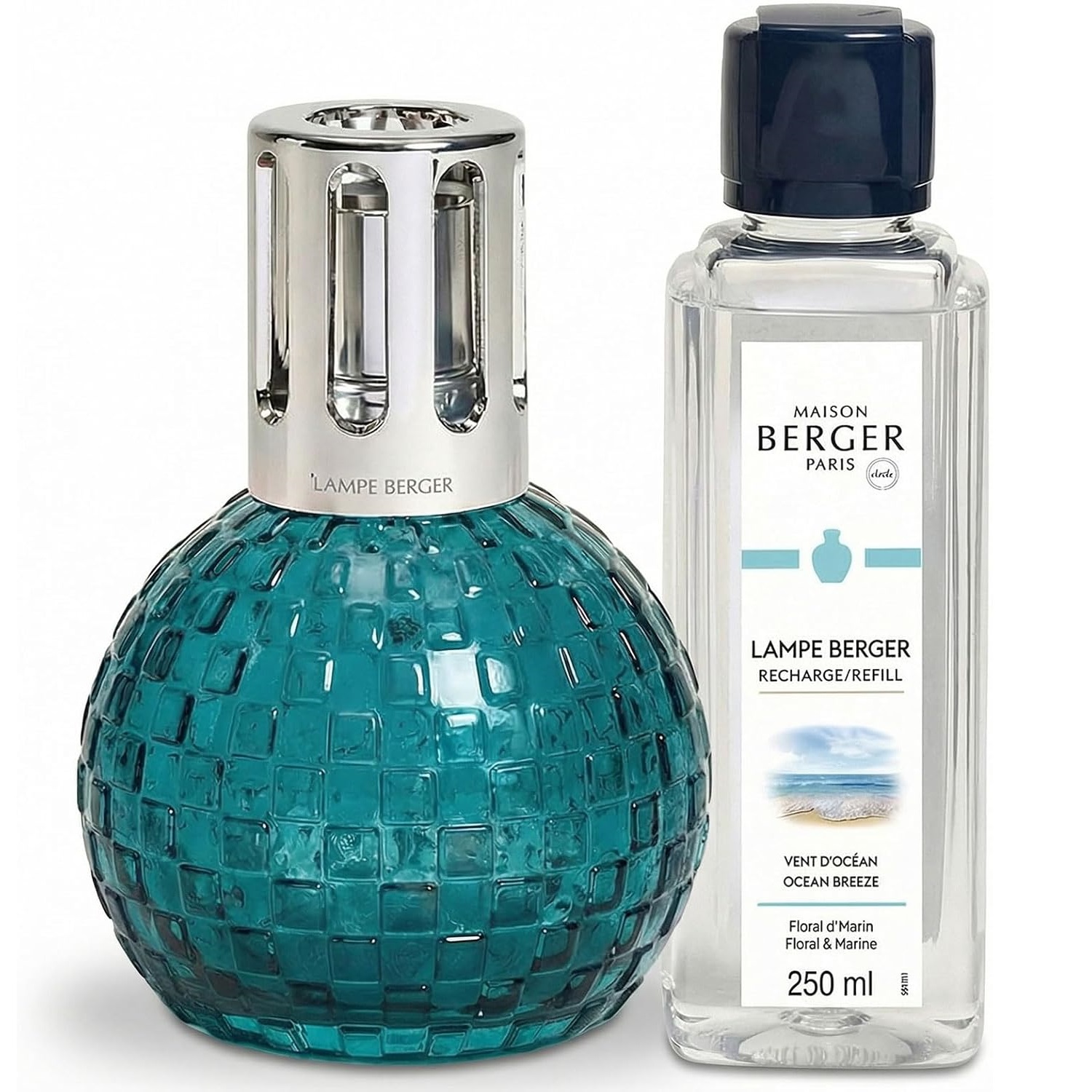 Coffret lampe berger disco verte diffuseur à catalyse + 250ml vent d'océan - maison berger paris