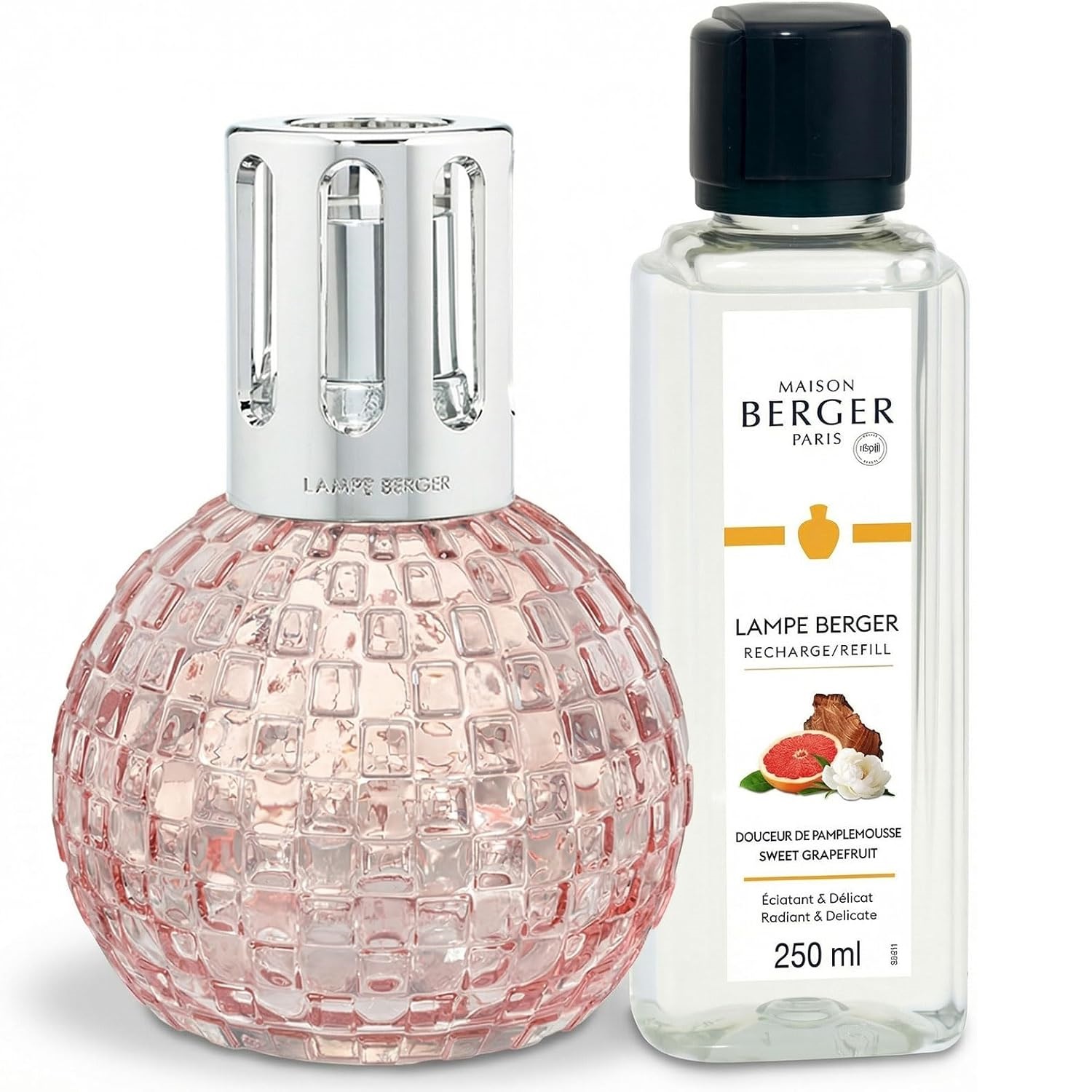 Coffret lampe berger disco rose diffuseur à catalyse + 250ml angélique noire - maison berger paris