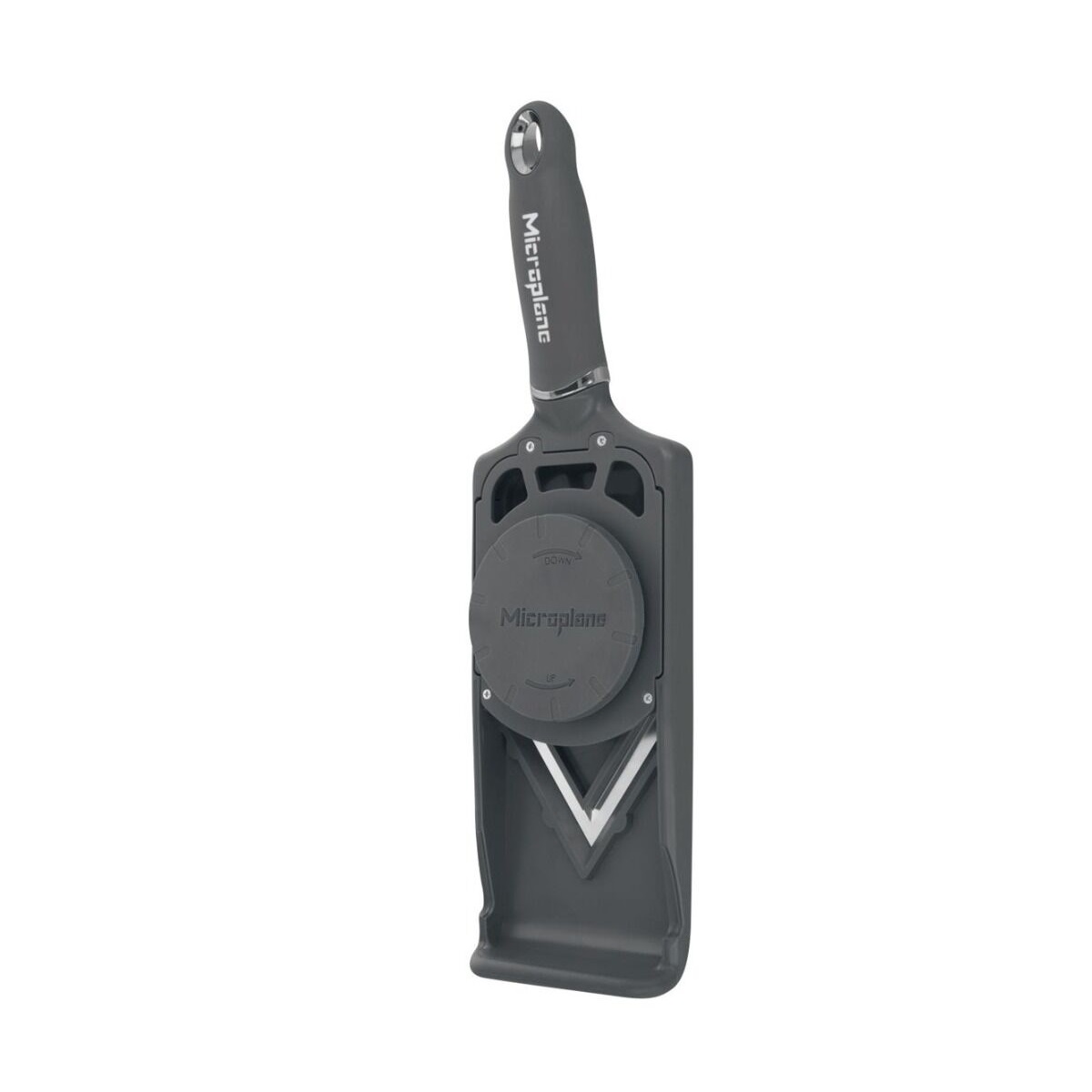 Mandoline réglable lame en v , drak grey - microplane