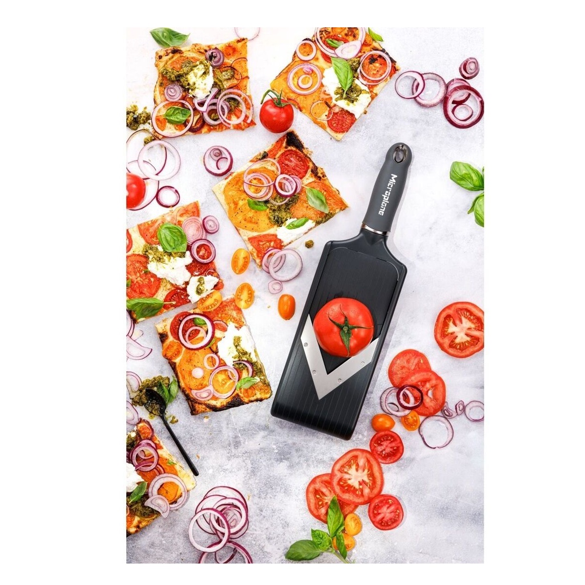 Mandoline réglable lame en v , drak grey - microplane