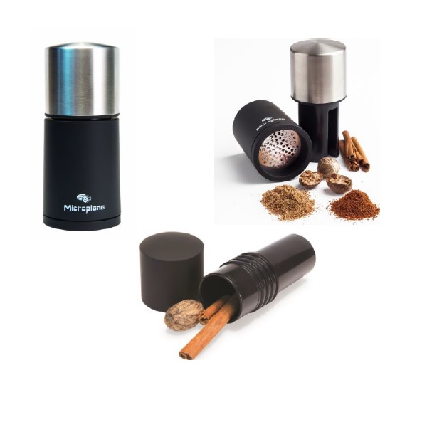 Moulin a epices 2 en 1 soft touch et inox - microplane
