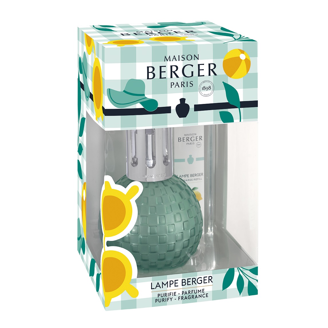 Coffret lampe berger disco estivale menthe givrée + 250ml zeste de verveine - maison berger paris