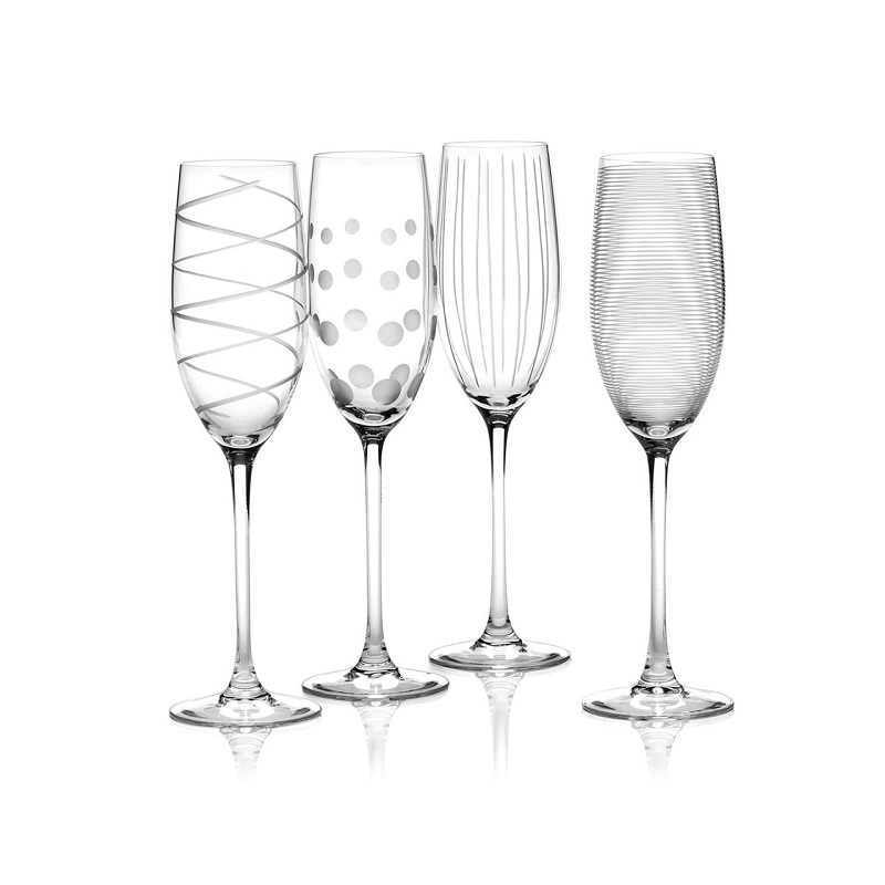 Lot de 4 flutes a champagne taillees cheers mikasa - kitchencraft