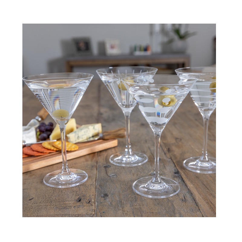 Lot de 4 verres a martini tailles cheers mikasa - kitchencraft