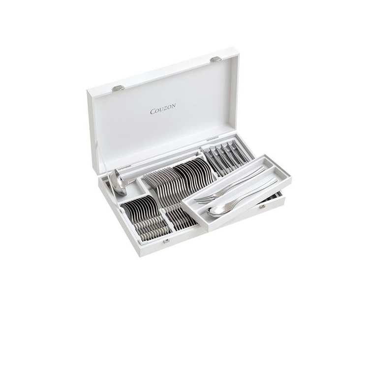 Neuvième art - ménagère 50 couverts inox en coffre bois - couzon 