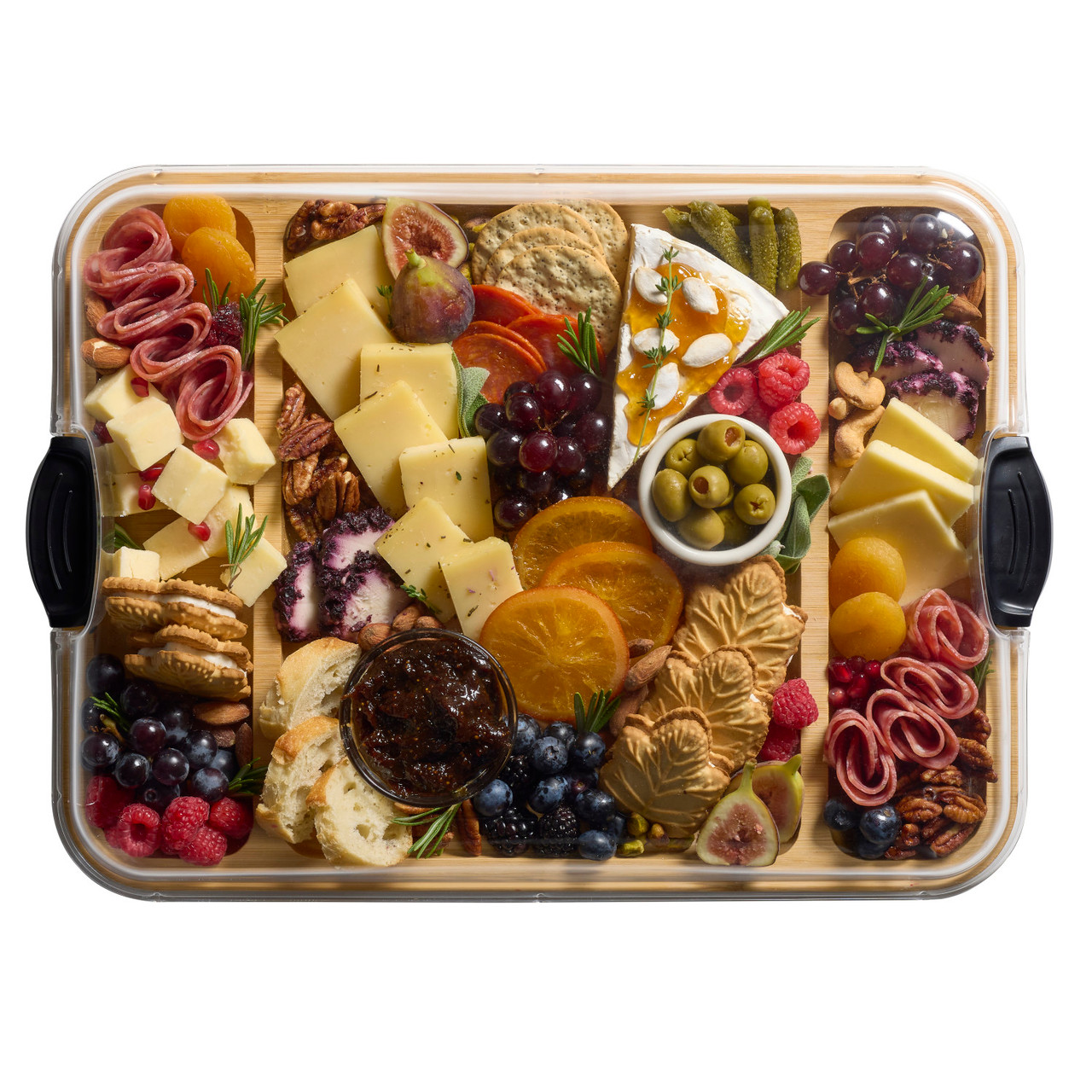 Plateau snack rectangulaire en bambou transportable build-a-board de farberware, 30,5 x 40,5 cm - kitchencraft