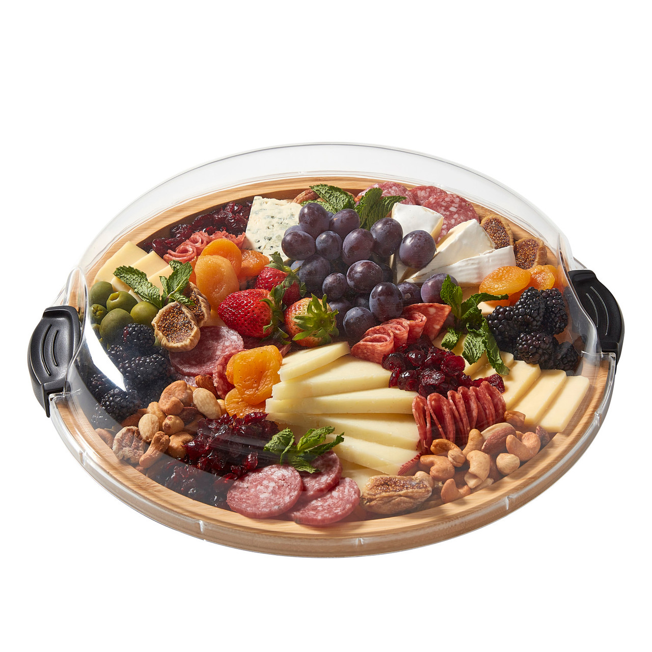 Plateau snack ronde en bambou transportable build-a-board de farberware, ø35,5 cm - kitchencraft