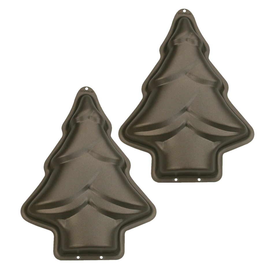 Lot de 2 moules a patisserie anti adherent en forme de sapin 11 cm - stadter