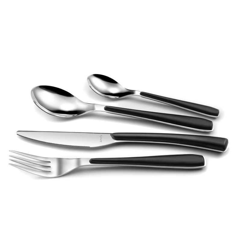 Menagere 24 pieces zephir soie noir - amefa