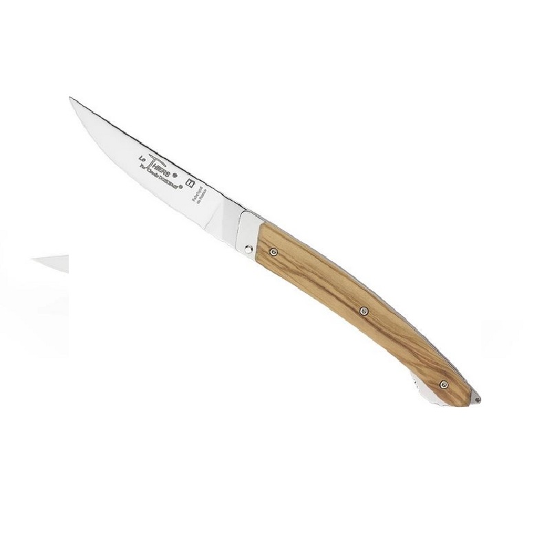Le thiers coffret couteau de poche avec verrou manche en olivier - claude dozorme