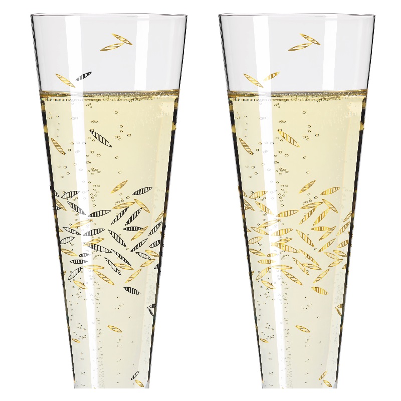 Lot de 2 verres a champagne goldnacht 2022 - ritzenhoff