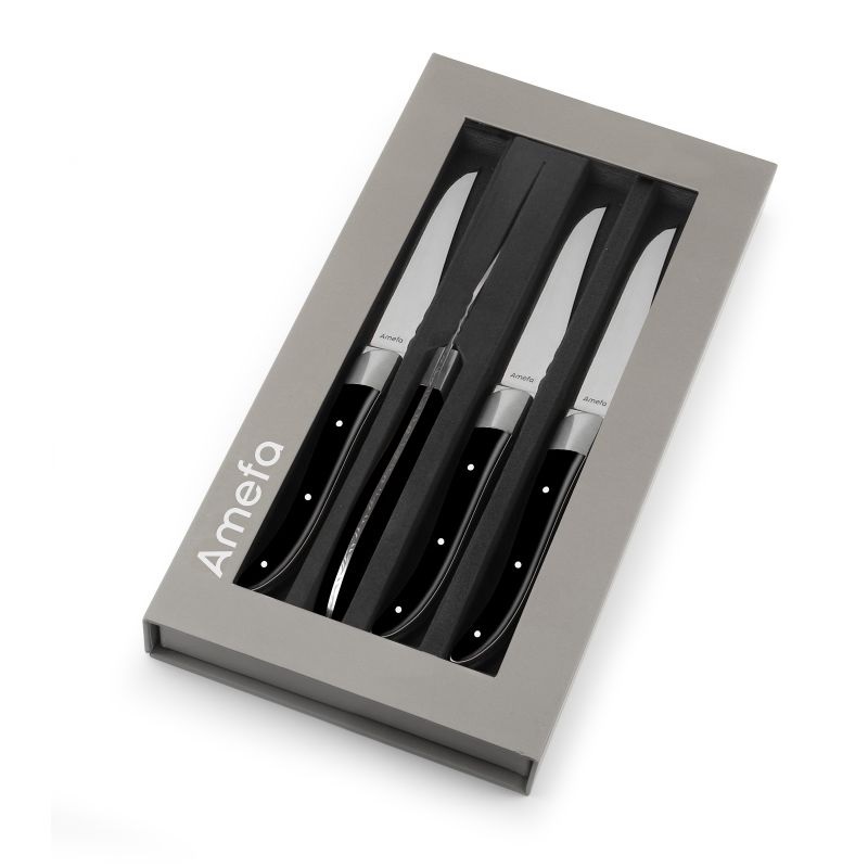 Coffret 4 couteaux royal steak noir - amefa
