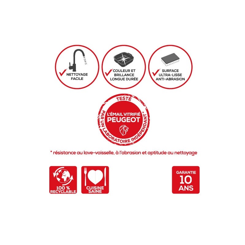 Plat four céramique individuel carré rouge 18 cm - appolia