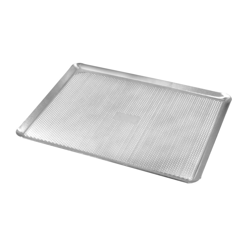 Plaque a patisserie perforee alu avec rebord 300 x 400 x 10 mm - gobel