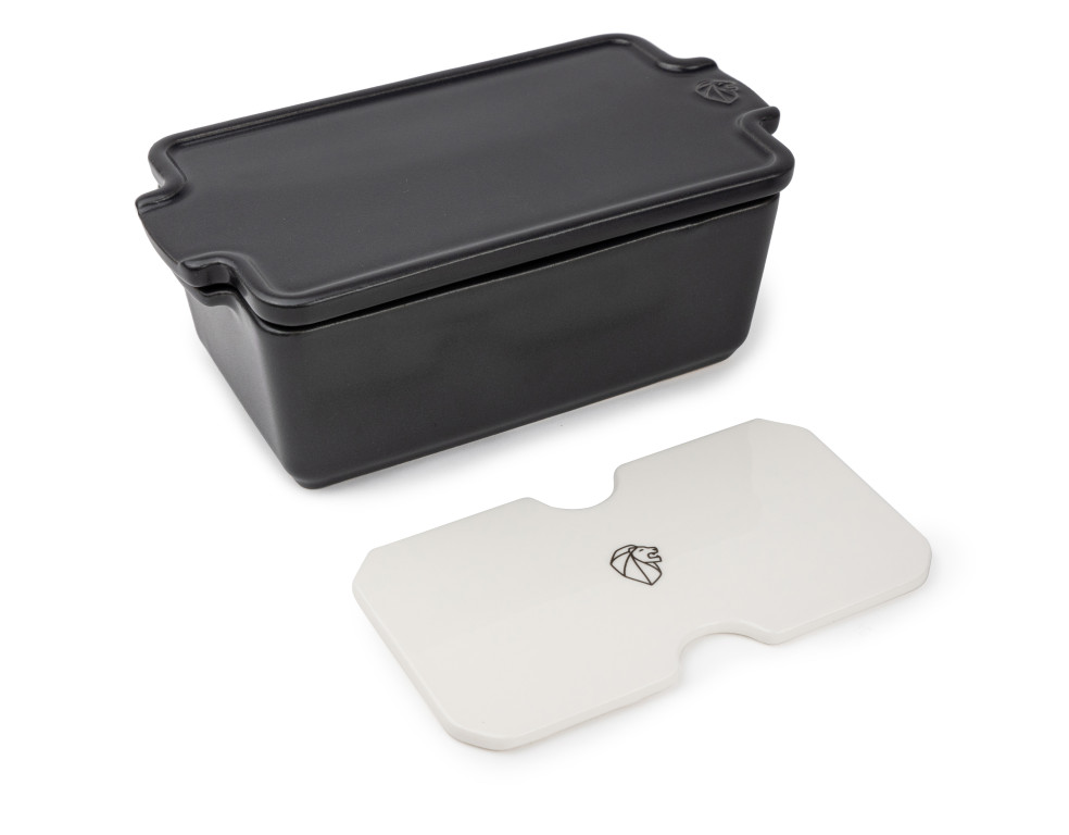 Terrine à foie gras 500g avec presse couleur ardoise - appolia - peugeot saveurs