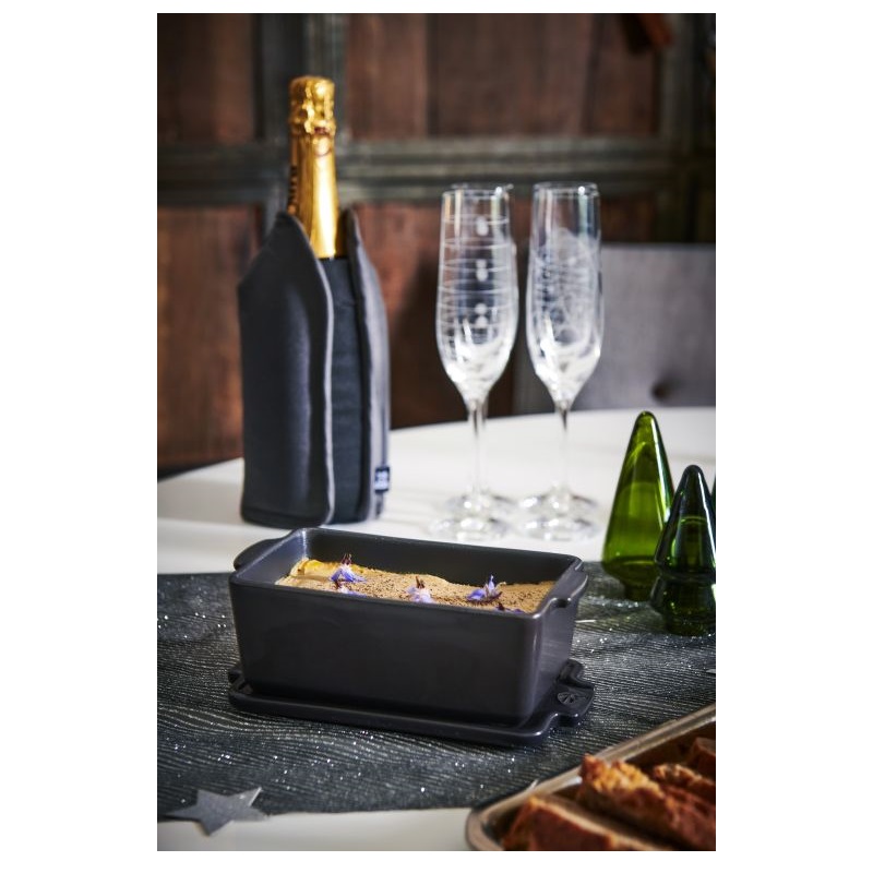 Terrine à foie gras 500g avec presse couleur ardoise - appolia - peugeot saveurs