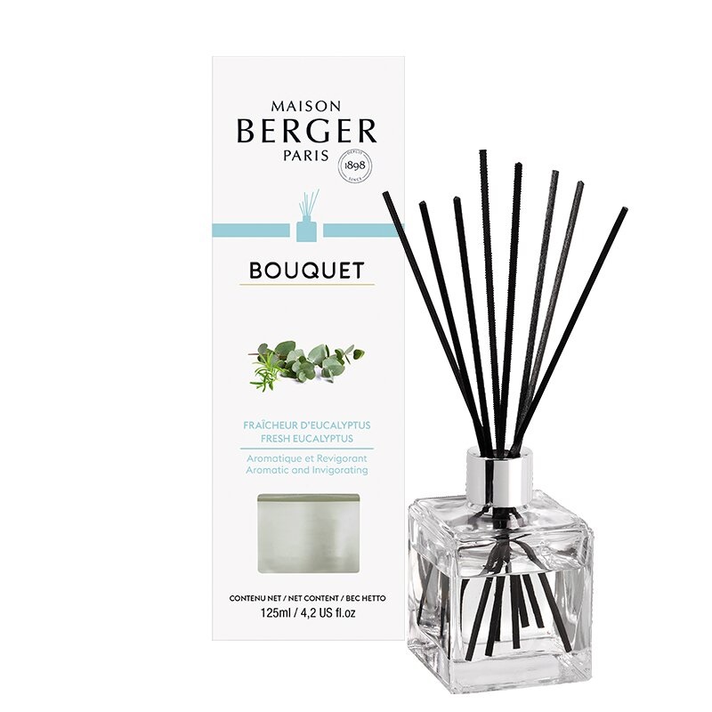 Bouquet cube brins parfumes 100 ml fraicheur d'eucalyptus - maison berger paris
