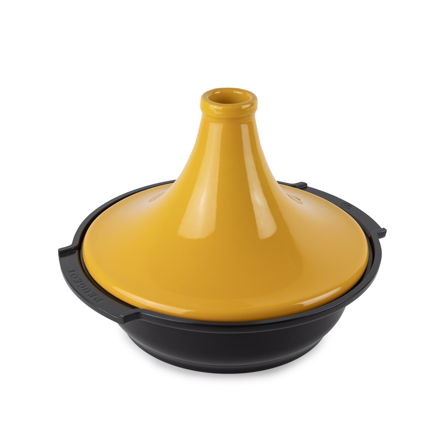 Plat à tajine induction dôme en céramique 30 cm jaune safran - peugeot saveurs