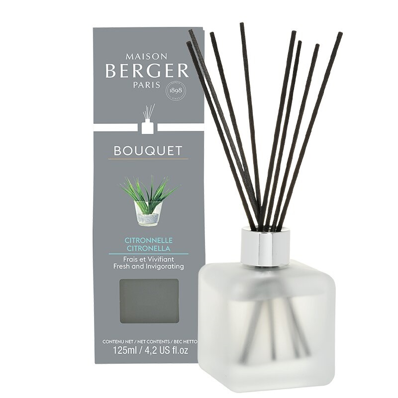 Bouquet cube brins parfumes 100 ml citronnelle - maison berger paris