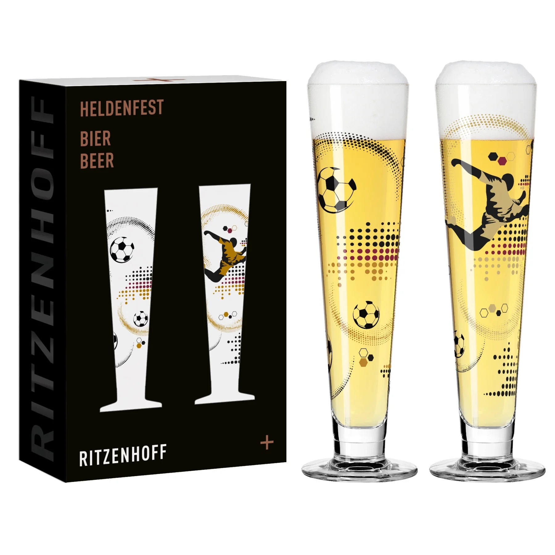 Lot de 2 verres à bière heldenfest 0,4l collection christine kordes 2024 - ritzenhoff