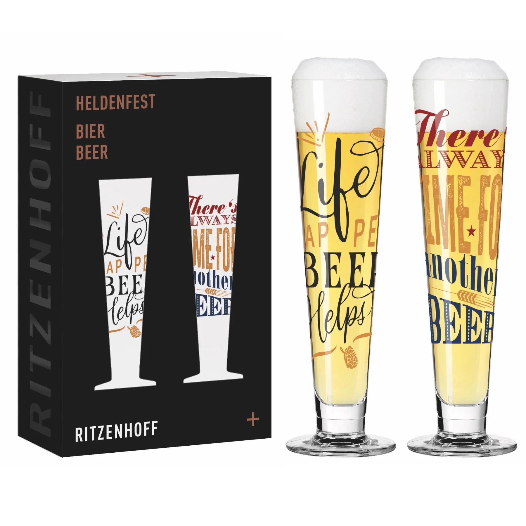 Lot de 2 verres à bière heldenfest 0,4l collection sonja eikler, theresa kuhlmann 2025 - ritzenhoff