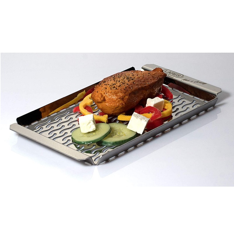 Barquette a grillades en inox 20x11 cm convient au barbecue - lares