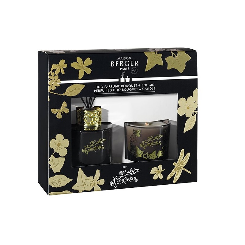 Coffret duo mini bouquet et bougie parfumee lolita lempicka black edition - maison berger paris