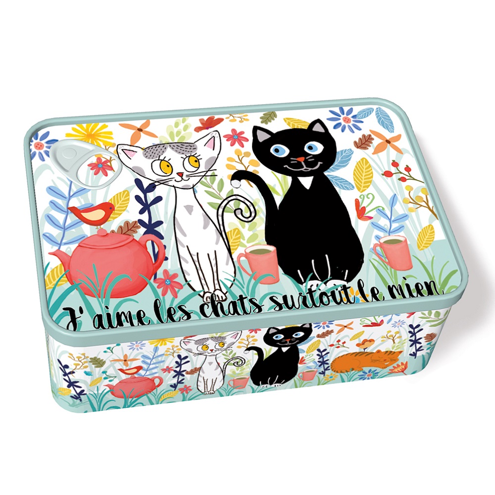 Boite a sucre j'aime les chats surtout le mien - moldeo