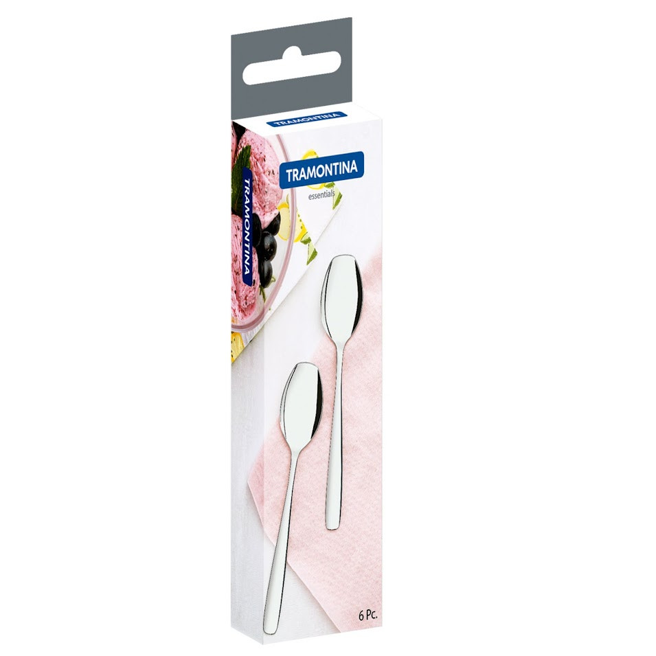 Lot de 6 cuillères à glace en inox essentials - tramontina