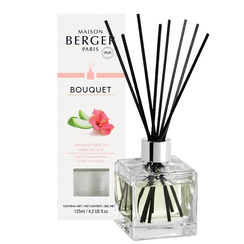Bouquet cube brins parfumes 100 ml amour hibiscus - parfum berger