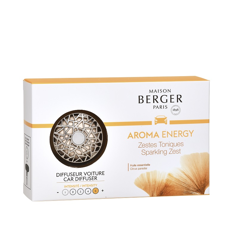 Diffuseur voiture aroma energy parfum zestes toniques - maison berger paris