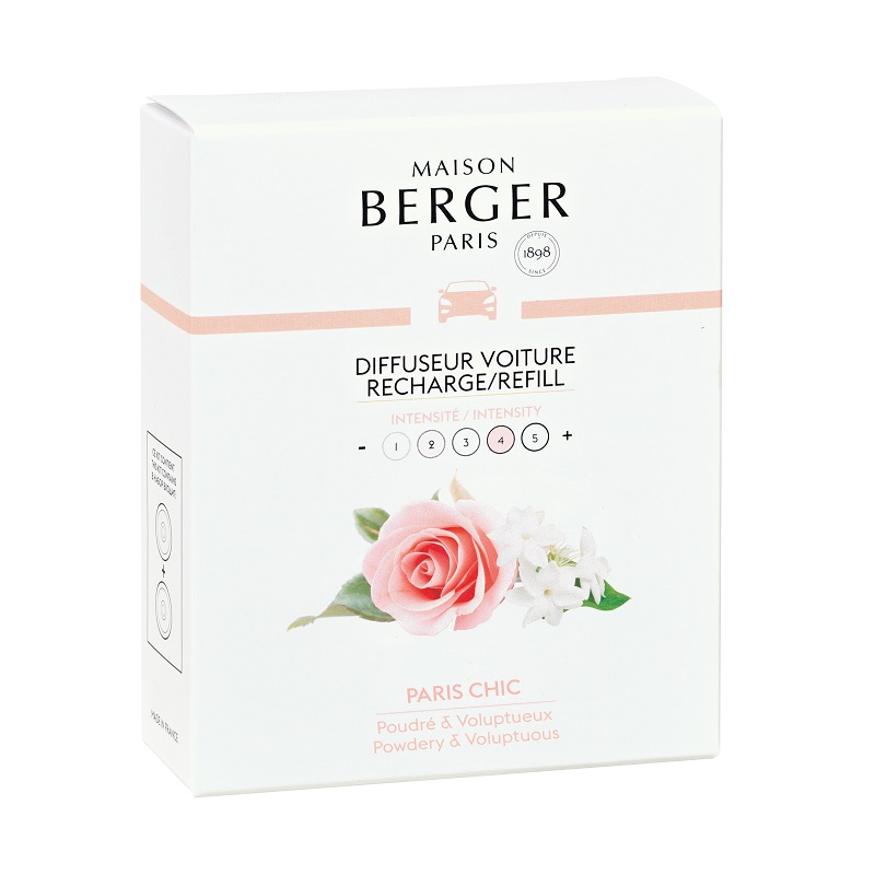 Lot de 2 recharges pour diffuseur voiture parfum paris chic - maison berger paris