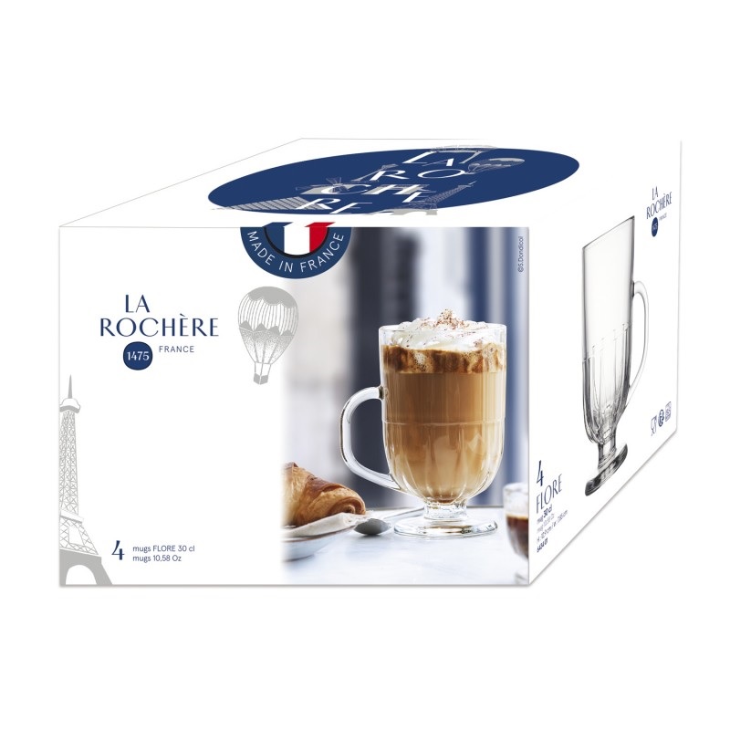 Lot de 4 verres à irish coffee flore 33 cl - la rochere