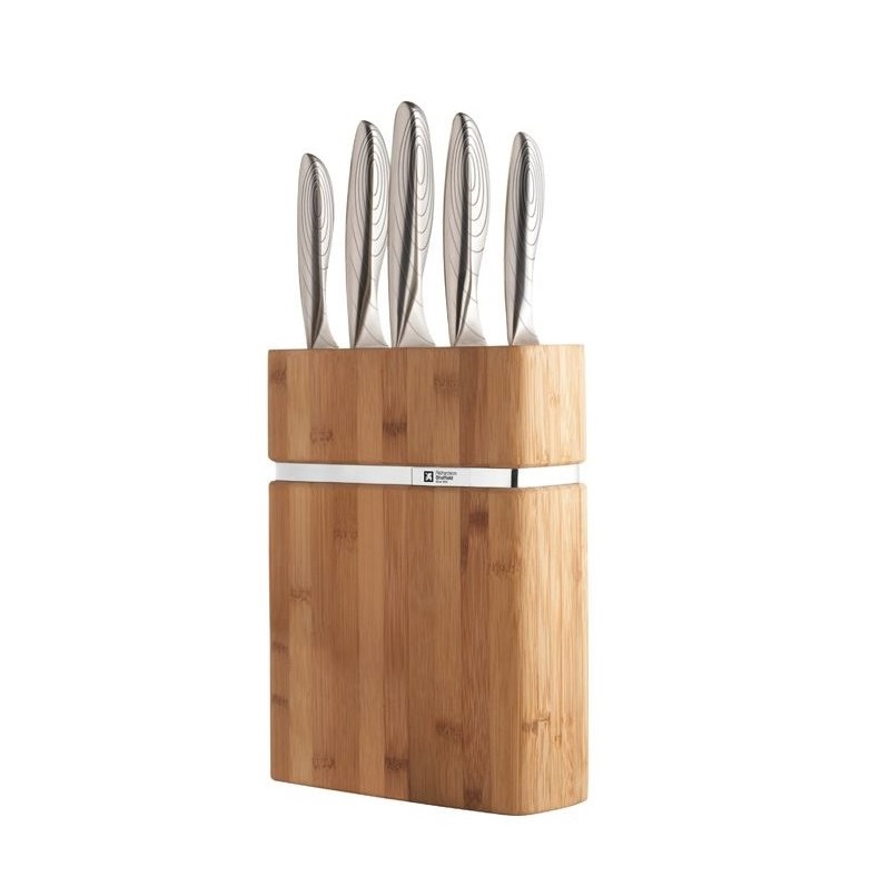 Bloc bamboo 5 couteaux forme uni - richardson