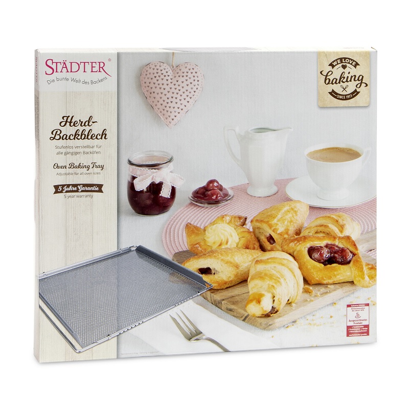 Plaque de four ajustable tole a patisserie perforee 40 x 35 cm - stadter
