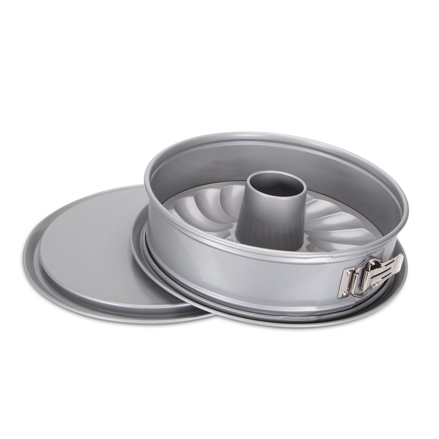 Moule à charnière antiadhérent - 2 fonds - plat et tubulaire ø28cm - stadter